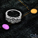 Cubic Zirconia Oval 5 Stone Ring 14K White Gold