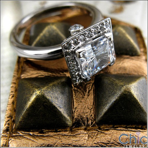 Engagement Princess 1.25 Center Halo No Cubic Zirconia Cz Ring