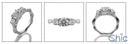 3 Stone .85 Round Small Round in Prongs Cubic Zirconia Cz Ring