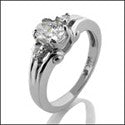 Anniversary Oval 0.75 Ct Center Cubic Zirconia Cz Ring