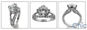 Engagement 1.75 Round Center Double Prongs Split Pave Cubic Zirconia Cz Ring