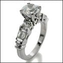 Engagement 1.25 Round CZ Diamond 4 Prong Ct Channel Cubic Zirconia Cz Ring