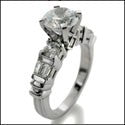 Engagement 1.25 Round CZ Diamond 4 Prong Ct Channel Cubic Zirconia Cz Ring