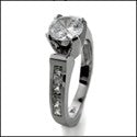 Engagement 1 Ct Round Euro Shank Channel Cubic Zirconia Cz Ring