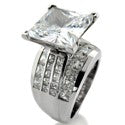 Engagement 6 Ct Princess Center Channel Princess Cubic Zirconia Cz Ring