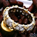 Eternity Two Color Round Channel Set Cubic Zirconia Cz Ring