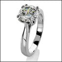 Solitaire 1.5 Round Brilliant Double Prong Cubic Zirconia Cz Ring