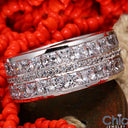 Mens 9 MM Channel Princess Cubic Zirconia CZ Wedding Band