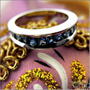 Wedding 1.5 Ct Sapphire Princess in Channel Cubic Zirconia CZ Band 