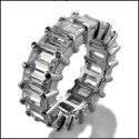 Eternity 9 Ct Emerald Share Prong Cubic Zirconia Cz Ring