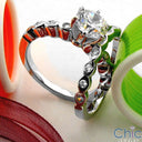 Matching Set Round 1 Ct Center Burnished Cubic Zirconia Cz Ring
