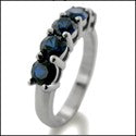 Wedding Round Sapphire 5 Stone Cubic Zirconia CZ Band 