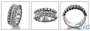 Wedding 7.5MM Wide  1.5 TCW Round Cubic Zirconia 14K White Gold Band