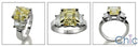 3 Stone Asscher Ct Trapezoids Cubic Zirconia Cz Ring