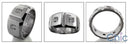 Mens 10mm Wide Princess Cubic Zirconia CZ Wedding Band