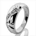 Mens 3 Princess in Channel Cubic Zirconia CZ Wedding Band