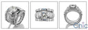 Matching Set 2.25 Round Center Channel Double Cubic Zirconia Cz Ring