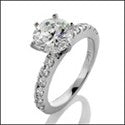 Engagement 1.5 Round 6 Prong Cubic Zirconia Cz Ring