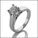 Solitaire 1 Ct Round Brilliant Cubic Zirconia Cz Ring