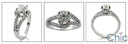 1 Ct Center Cubic Zirocnia Engagement Ring  Split Shank in Pave 14K White Gold