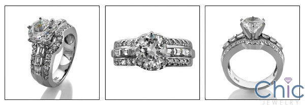 Anniversary Round 2 Ct Pave Ct Channel Cubic Zirconia Cz Ring