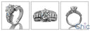Engagement 2 Ct Round Center channel Baguettes Round Pave Cubic Zirconia Cz Ring
