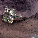 Engagement 4.5 Carat Cubic Zirconia Emerald Cut Baguettes Channel 14K White Gold Ring