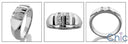Mens TCW .60 Princess in Channel Cubic Zirconia CZ Wedding Band