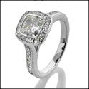 Engagement .50 Cushion Cubic Zirconia Bezel Ct Pave Cubic Zirconia Cz Ring