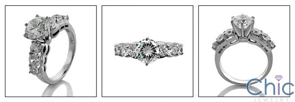 Engagement 1.5 Round Center Graduate Share prong Cubic Zirconia Cz Ring