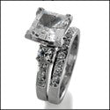 Matching Set Princess 2 Ct Ring Cubic Zirconia Cz Ring