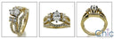Matching Set Oval 1.5 Center Pave Set Curved Cubic Zirconia Cz Ring