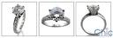 Engagement 1.5 Round Center Pave Cubic Zirconia Cz Ring