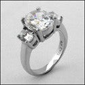 3 Stone 3 Oval TCW 3.5 Cubic Zirconia Cz Ring