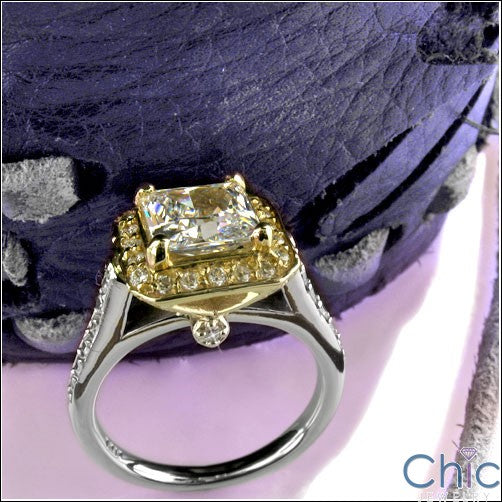 Estate 1.5 Princess in Two Tone Setting Cubic Zirconia Cz Ring