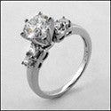 Engagement Tiffany 6 prong 1 Ct Round Center Cubic Zirconia Cz Ring