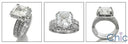 Matching Set 3.5 Princess Halo Pave Cubic Zirconia Cz Ring