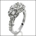 Engagement 2.25 TCW 3 Round Pave Cubic Zirconia Cz Ring