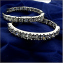 2 Ct White Gold Hoops Cubic Zirconia CZ Earrings