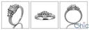 Engagement 1 Ct Oval Ct Baguettes Cubic Zirconia Cz Ring