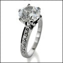 Engagement 1.5 Round Center Pave Cubic Zirconia Cz Ring