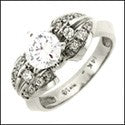 Estate 1 Carat Round Diamond Cubic Zirconia Engagement Ring 14K White Gold