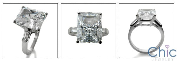 Engagement 4.5 Radiant Ct Baguettes in Channel Cubic Zirconia Cz Ring