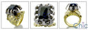Estate 4.5 Ct Sapphire Radiant Two Tone Gold Cubic Zirconia Cz Ring