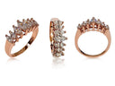 Anniversary 1.5 Marquise 7 Stone Cubic Zirconia Rose Gold Ring