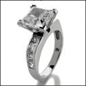 Engagement 2.5 Princess Center Small Princess in Channel Cubic Zirconia Cz Ring