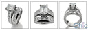 Matching Set 2 Ct Emerald Tiffany Style Channel Cubic Zirconia Cz Ring