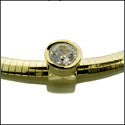 Cubic Zirconia Cz Omega Chain 2 Ct Bezel Slide Necklace