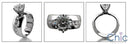 Engagement 1.5 Round 6 prong Dome Channel Shank Cubic Zirconia Cz Ring