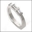 Wedding Baguettes in Channel Euro Shank Cubic Zirconia CZ Band 